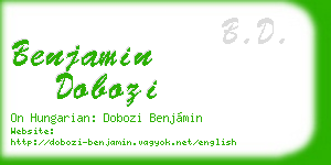 benjamin dobozi business card